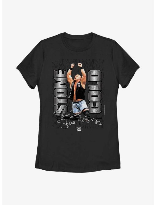 WWE Stone Cold Steve Austin Signature Photo Womens T-Shirt