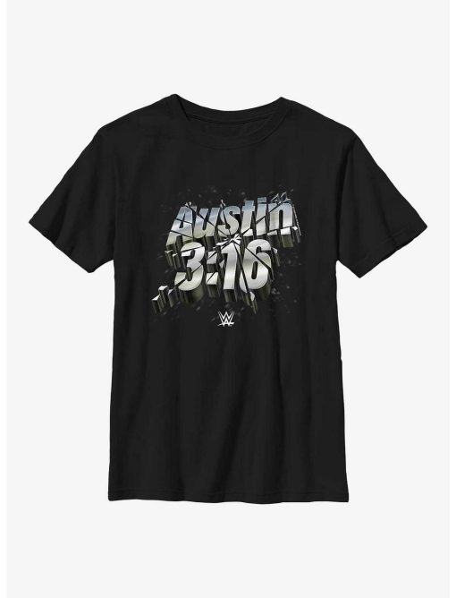 WWE Stone Cold Steve Austin 3:16 Shattered Logo Youth T-Shirt