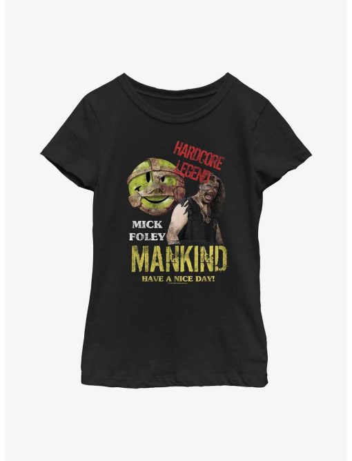 WWE Mick Foley Mankind Hardcore Legend Youth Girls T-Shirt