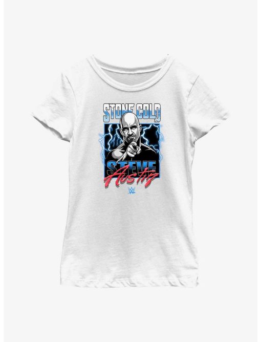 WWE Stone Cold Steve Austin Lightning Youth Girls T-Shirt