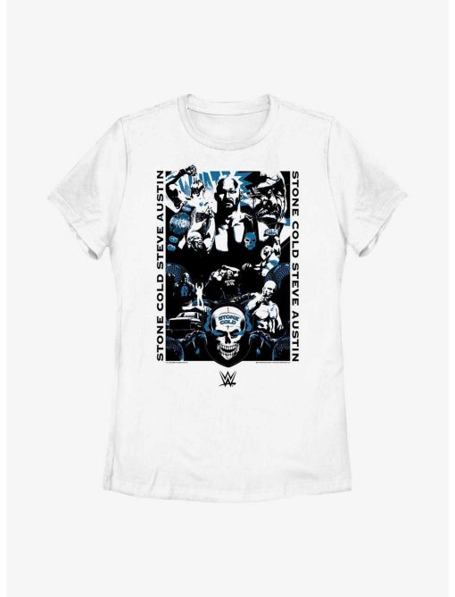 WWE Stone Cold Steve Austin Collage Womens T-Shirt