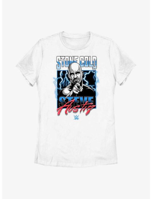 WWE Stone Cold Steve Austin Lightning Womens T-Shirt