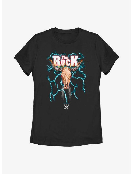 WWE The Rock Lightning Bull Skull Logo Womens T-Shirt