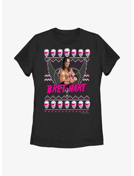 WWE Bret Hart Ugly Christmas Womens T-Shirt