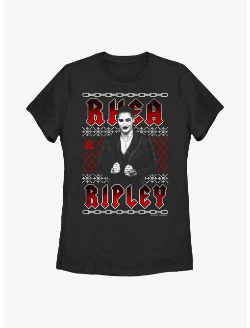 WWE Rhea Ripley Ugly Christmas Womens T-Shirt
