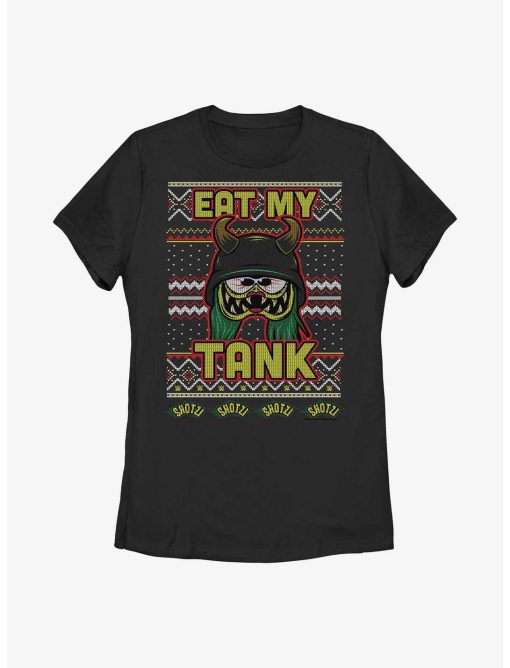 WWE Shotzi Blackheart Eat My Tank Ugly Christmas Womens T-Shirt
