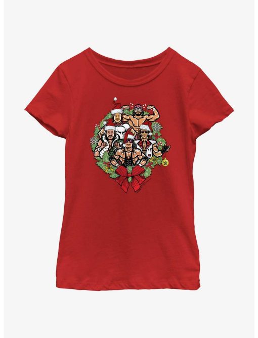 WWE Holiday Legends Wreath Youth Girls T-Shirt