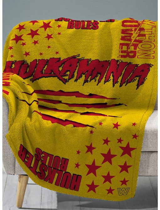 WWE Hulk Hogan Sleep Squad Throw Blanket x Plush Bundle