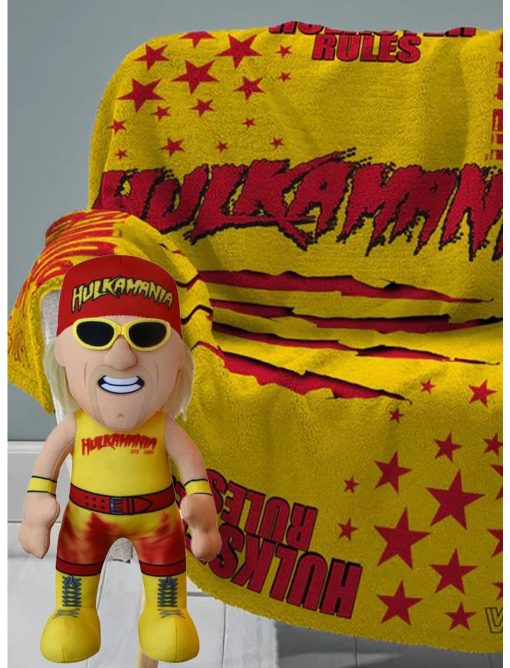 WWE Hulk Hogan Sleep Squad Throw Blanket x Plush Bundle