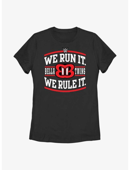 WWE The Bella Twins We Run It We Rule It Logo Womens T-Shirt