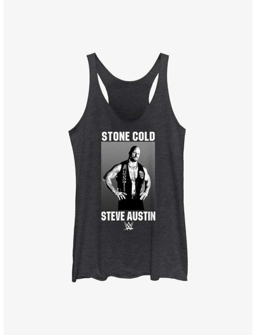 WWE Stone Cold Steve Austin Black & White Photo Womens Tank Top