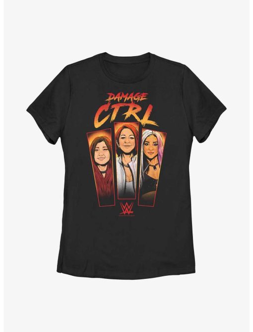 WWE Damage CTRL Cartoon Panels Womens T-Shirt