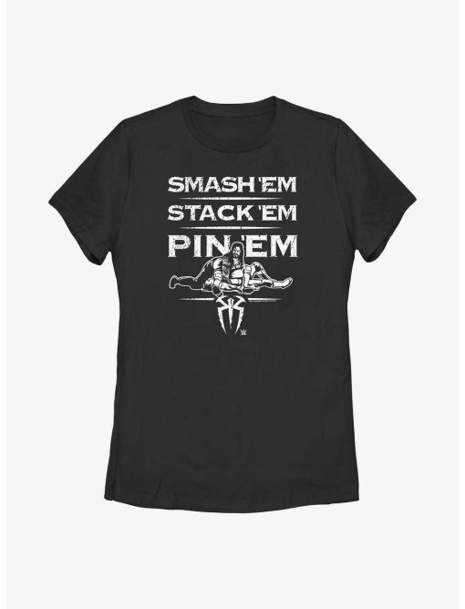WWE Roman Reigns Smash 'Em Stack 'Em Pin 'Em Womens T-Shirt