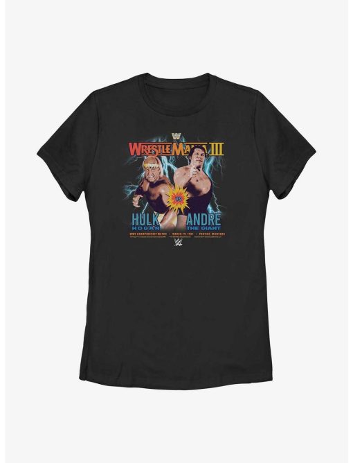 WWE WrestleMania III Hulk Hogan vs Andre The Giant Poster Womens T-Shirt