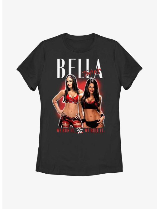 WWE The Bella Twins We Run It We Rule It Womens T-Shirt