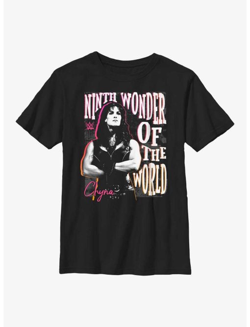 WWE Chyna Ninth Wonder Of The World Text Wrap Youth T-Shirt